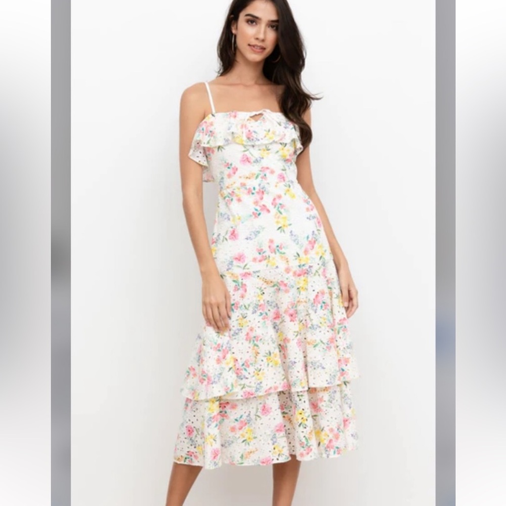 Yumi Kim All-over floral print and eyelet design  maxi dress- retail price $278